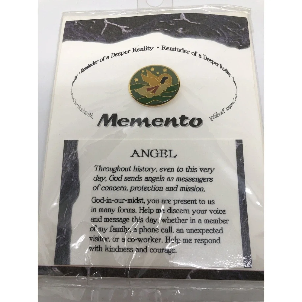 Angel Pin‎ Lapel Brooch With Card Reminder Of Deeper Reality 1